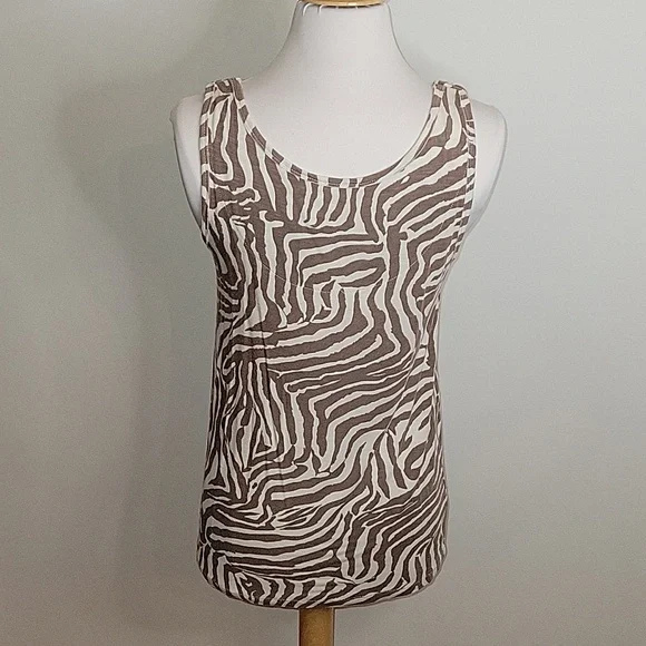 Ann Taylor Loft zebra print tank top womens size M - Picture 5 of 8